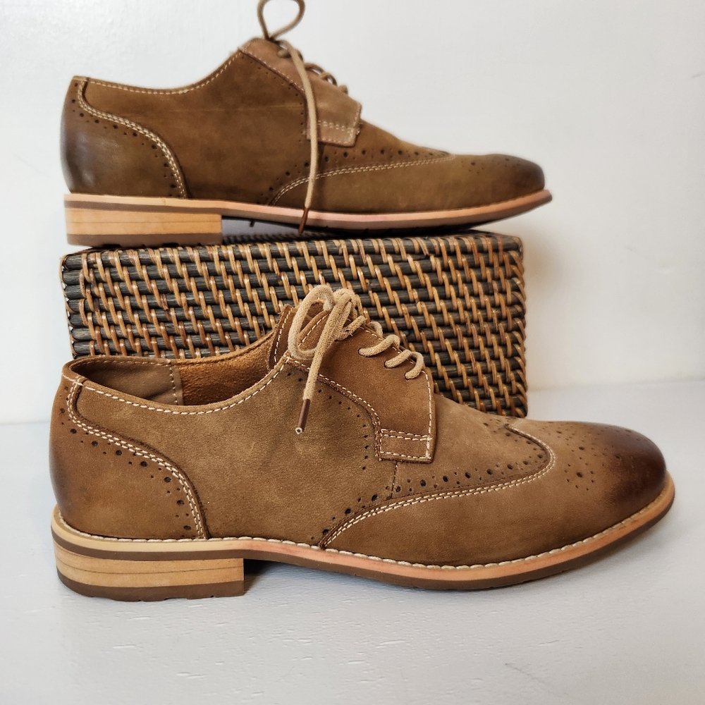 Steve Madden P-Lyte Suede Leather Wingtip Oxford Shoes